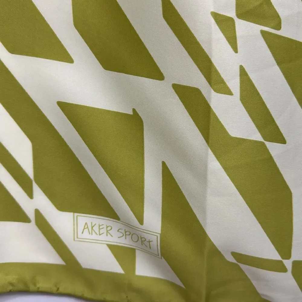 Aker Sport Geo Print Satin Square Hijab Scarf 33.2 x 33.5